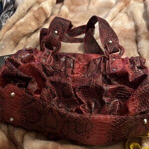 Vintage Raspberry SR Squared by Sondra RobertsSnake-Texture Shoulder Bag - NWT